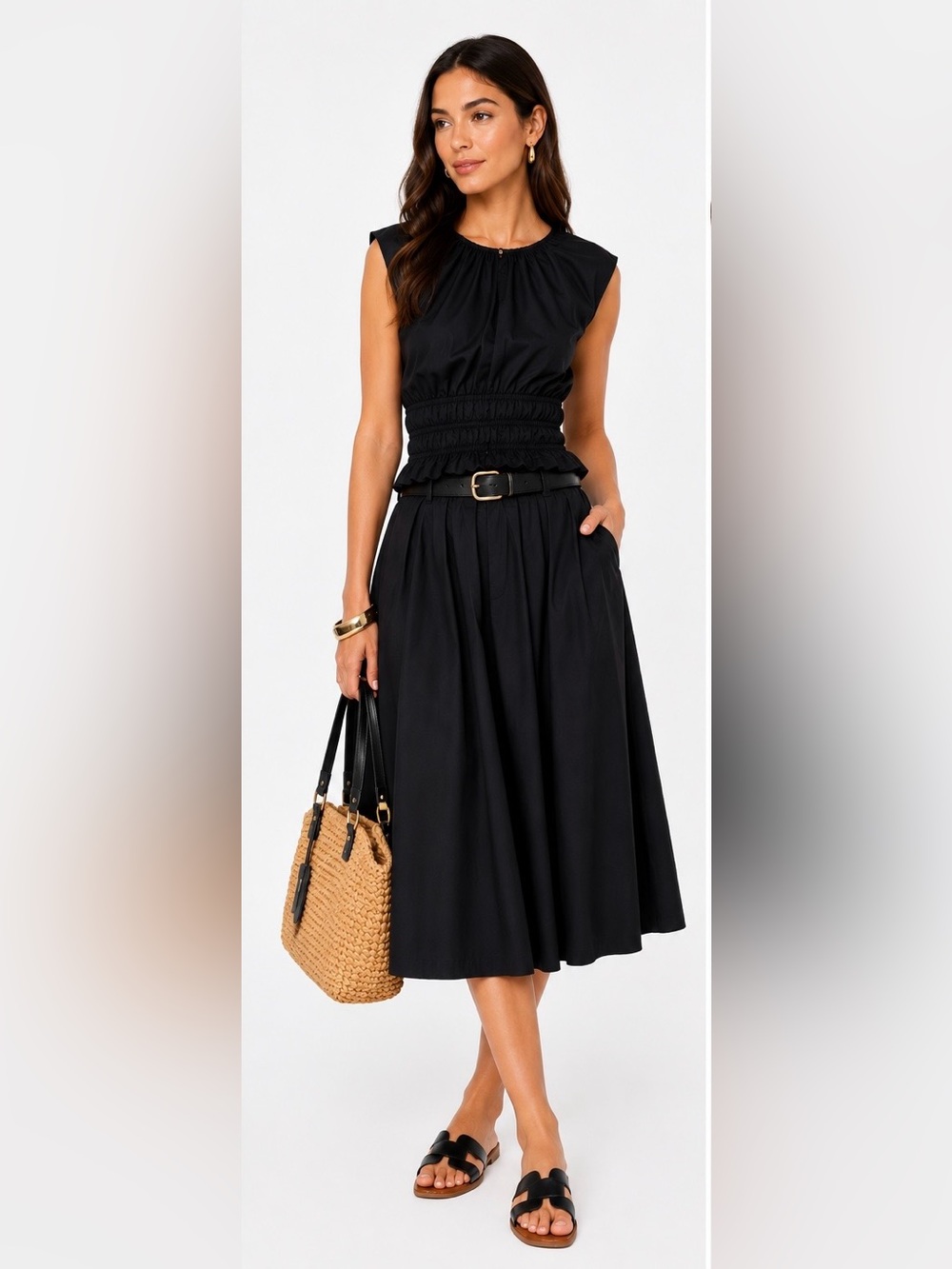 J.Crew Hyacinth top in cotton poplin in black